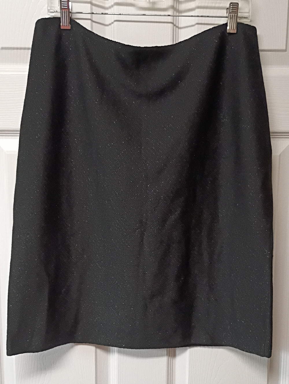 St. John Black Sparkle Pencil Skirt